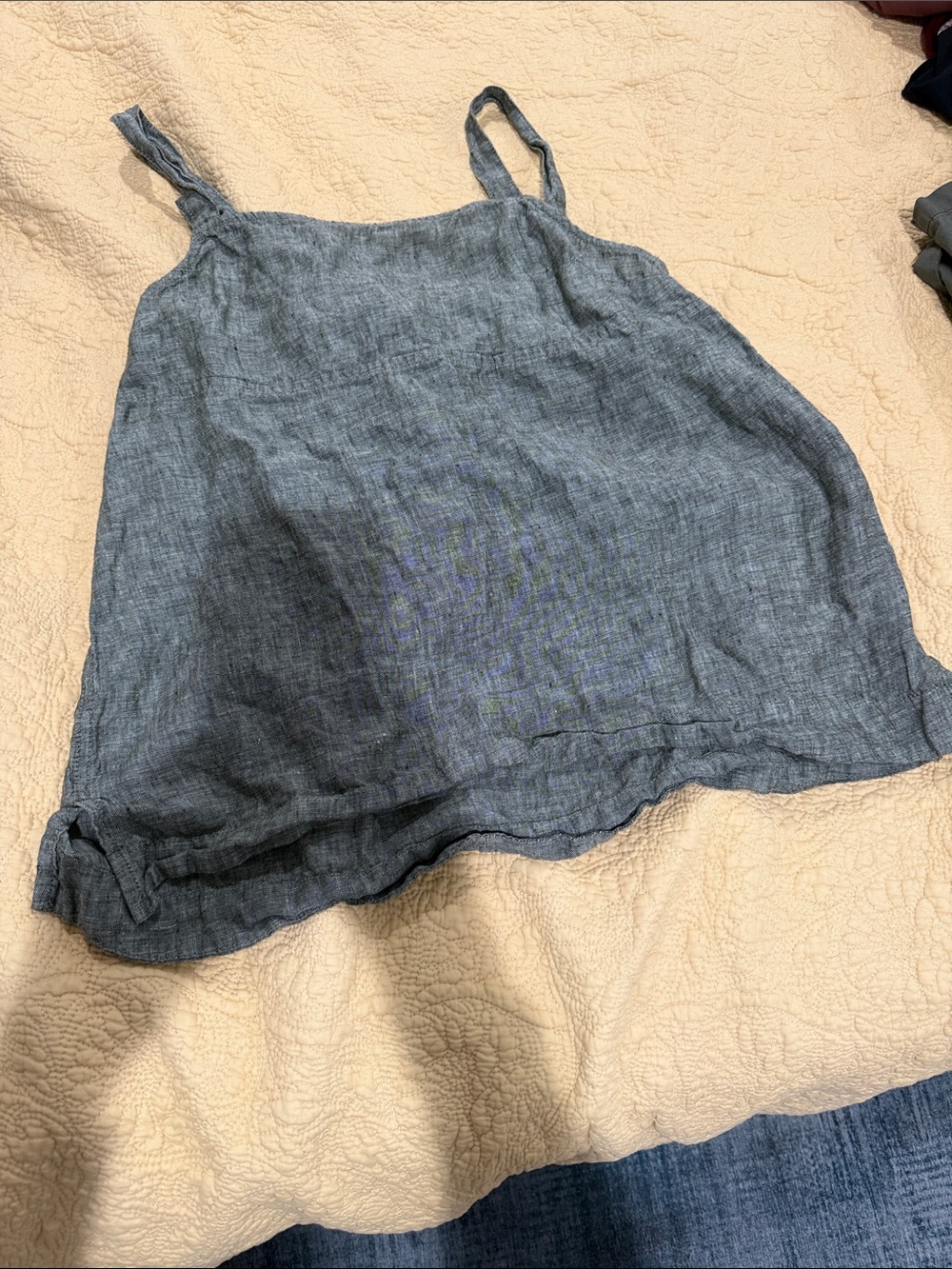 Athleta Slate Blue Linen-Blend Tank